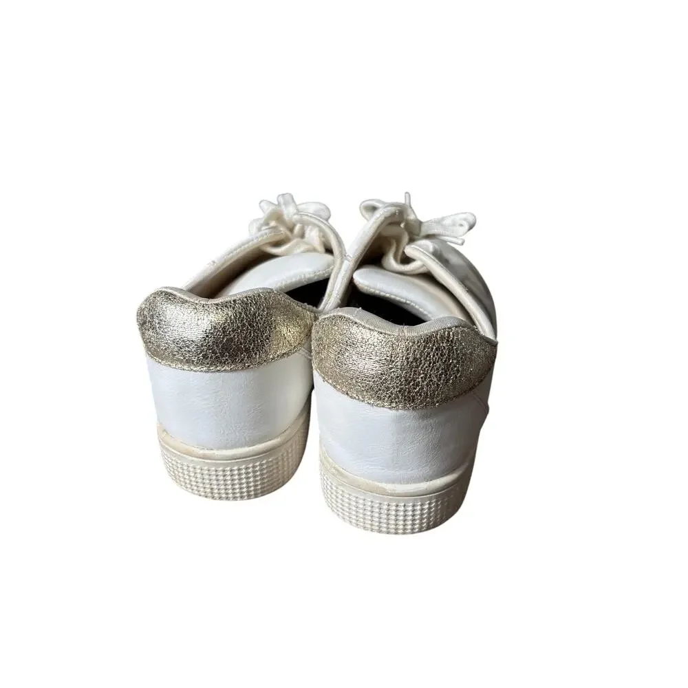 Girls Mia White and Gold Tennis Shoes Sz 5